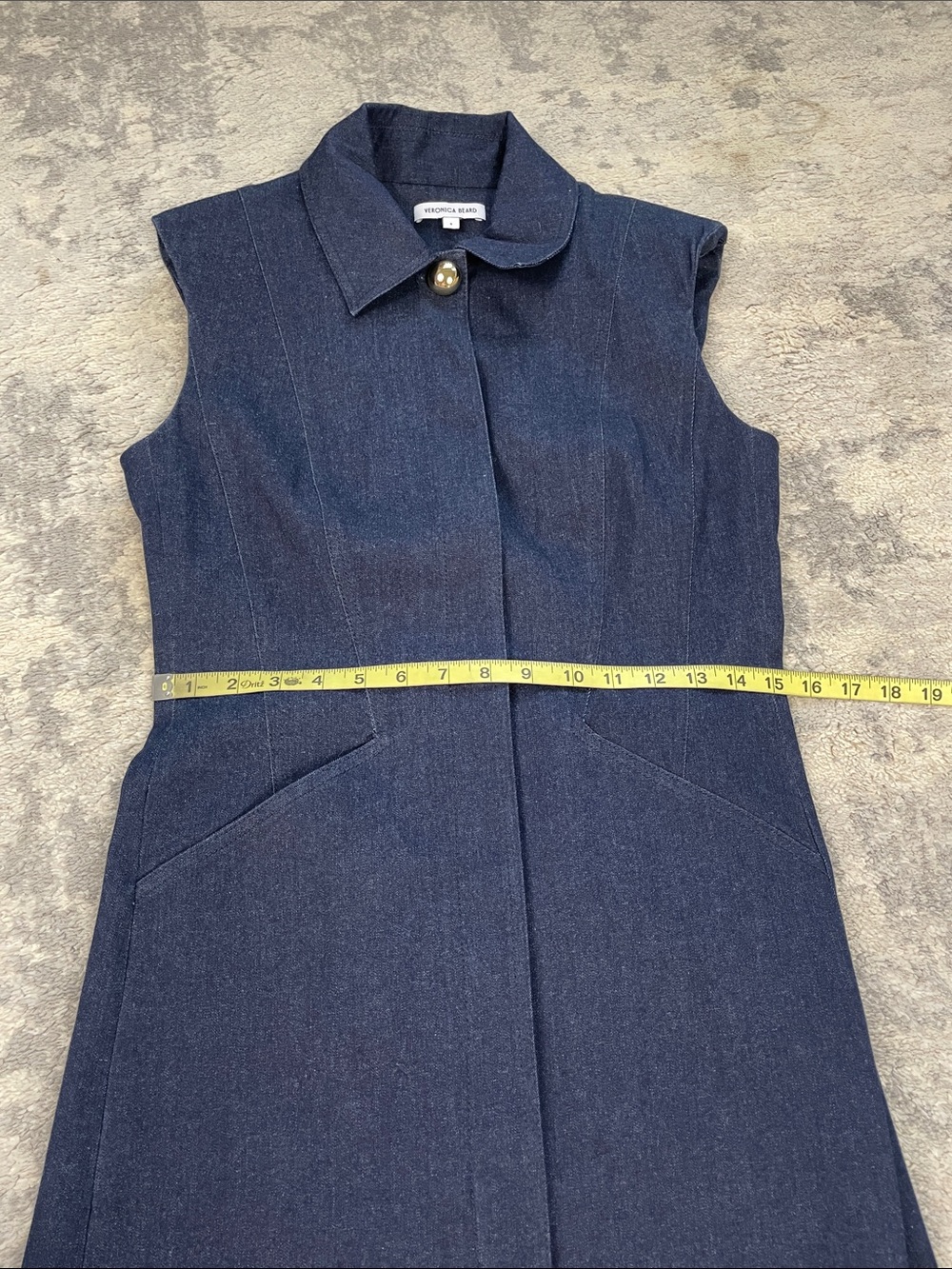 New Veronica Beard Serina Cotton Blend Mini Dress Denim Sz 8 - Picture 11 of 14